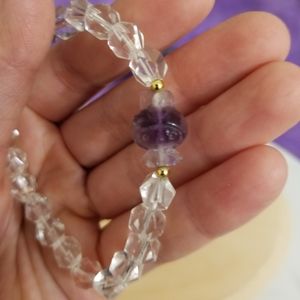 My melody fluorite faceted clear quartz  bracelet